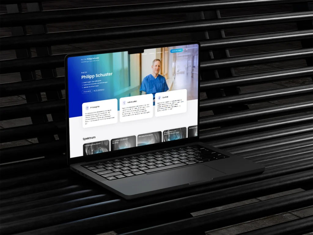 Website Philipp Schuster auf Laptop