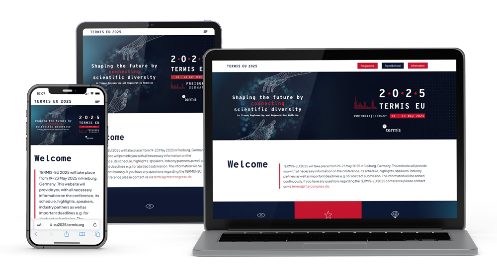 Responsive Kongress-Website auf mehreren Geräten